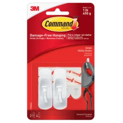 3M Command Small Plastic Hook 2-3/8 in. L 2 pk