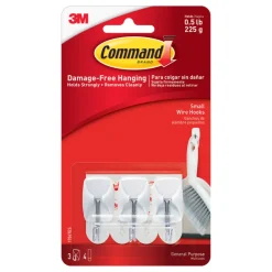 3M Command Small Plastic Hook 1-5/8 in. L 3 pk (Pack of 6)