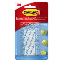 3M Command Small Plastic Light Clips 0.75 in. L 20 pk