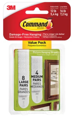 3M Command White Foam Picture Hanging Strips 24 pk 16 lb. (Pack of 4)