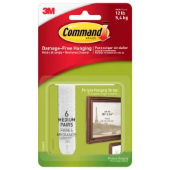 3M Command White Foam Picture Hanging Strips 12 Pk 12 Lb.