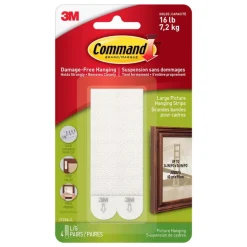 3M Command White Large Picture Hanging Strips 15 lb 4 pair