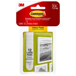 3M Command White Large Picture Hanging Strips 16 lb 12 pk