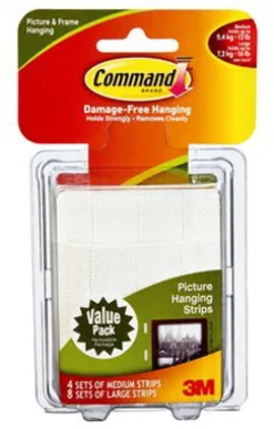3M Command White Picture Hanging Strips 16 lb 8 pk