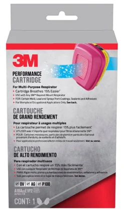 3M P100 Acid Gas and Organic Vapor Respirator Cartridge Replacement Pink 2 pc