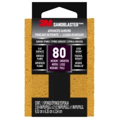 3M Sandblaster 3-3/4 in. L X 2-3/4 in. W X 1 in. 80 Grit Medium Flat Surface Sanding Sponge