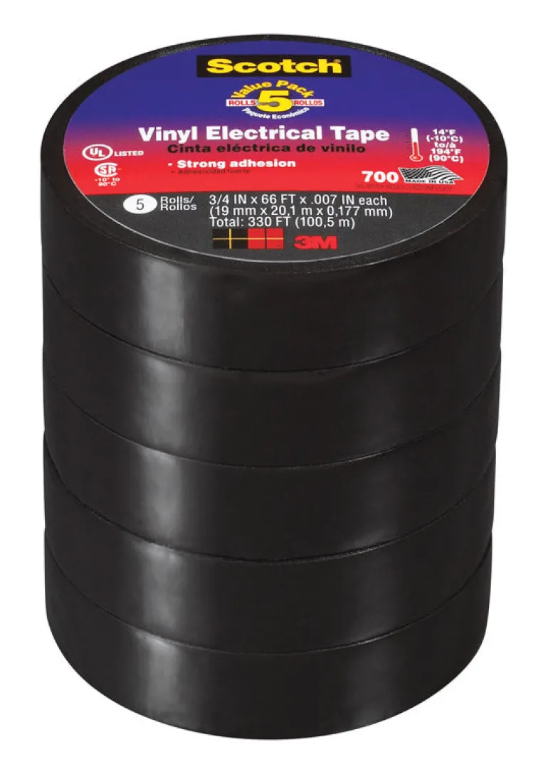 3M Scotch 3/4 in. W X 66 ft. L Black Vinyl Electrical Tape