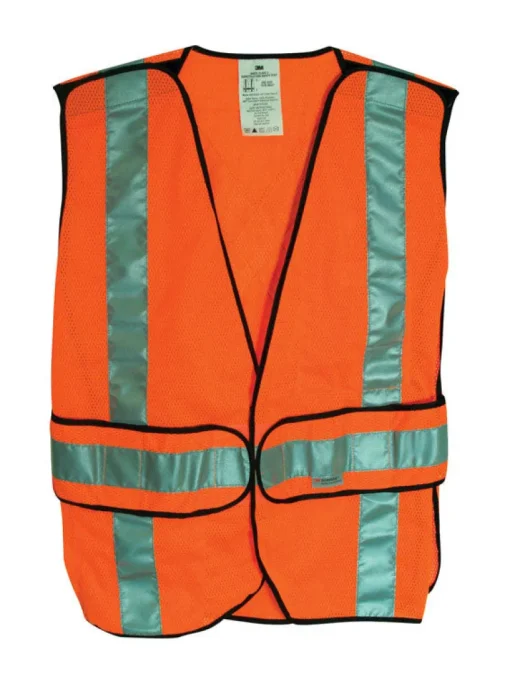 3M Scotchlite Reflective Safety Vest with Reflective Stripe Orange One Size Fits Most