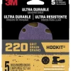 3M Ultra Durable 5 in. Ceramic Hook and Loop Sanding Disc 220 Grit 5 pk
