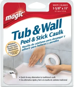 Magic Peel & Stick Tub and Wall White Moisture Resistant Caulk Strips 1-5/8 in. x 11 ft. (Pack of 6).