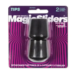 Magic Sliders Rubber Leg Tip Black Round 1-1/4 in. W 2 pk