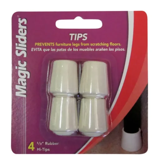 Magic Sliders Rubber Leg Tip Tan Round 5/8 in. W 4 pk