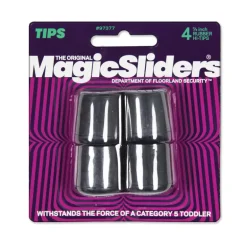 Magic Sliders Rubber Leg Tip Black Round 7/8 in. W 4 pk