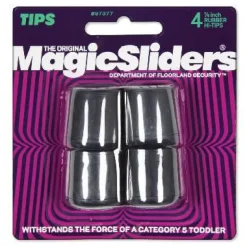 Magic Sliders Rubber Leg Tip Black Round 7/8 in. W 4 pk