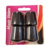Magic Sliders Rubber Leg Tip Black Round 1-1/8 in. W 4 pk