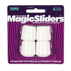 Magic Sliders Rubber Leg Tip White Round 7/8 in. W 4 pk