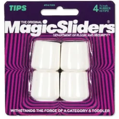 Magic Sliders Rubber Leg Tip White Round 7/8 in. W 4 pk