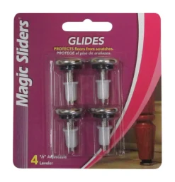 Magic Sliders Silver Steel Adjustable Leveling Glide 4 pk