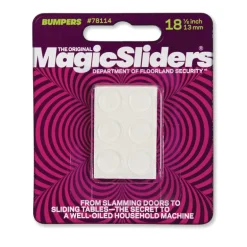 Magic Sliders Vinyl Bumper Pads Clear Round 1/2 in. W x 1/2 in. L 18 pk Self Adhesive (Pack of 6)