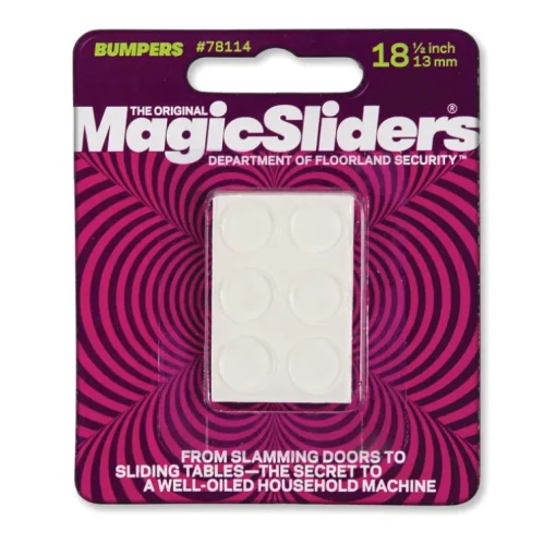 Magic Sliders Vinyl Bumper Pads Clear Round 1/2 in. W x 1/2 in. L 18 pk Self Adhesive (Pack of 6)