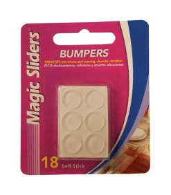 Magic Sliders Vinyl Bumper Pads Clear Round 1/2 in. W x 1/2 in. L 18 pk Self Adhesive (Pack of 6)