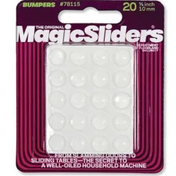 Magic Sliders Vinyl Clear Self Adhesive Round Shape Bumper Pads 3/8 W x 3/8 L in. (Pack of 6)