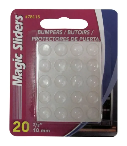 Magic Sliders Vinyl Clear Self Adhesive Round Shape Bumper Pads 3/8 W x 3/8 L in. (Pack of 6)