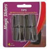 Magic Sliders Vinyl Leg Tip Black Round 1-1/8 in. W 4 pk