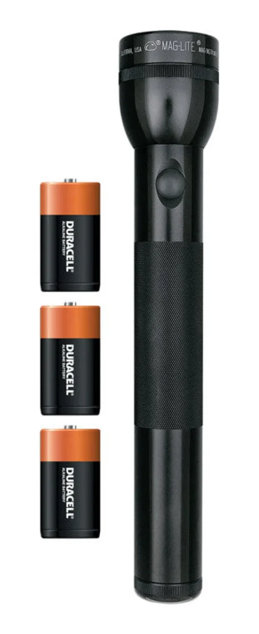 Mag-Lite Black Aluminum 168 lm. D Battery LED Flashlight 12.34 H x 2.25 W x 2.25 L in.