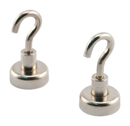 Magnet Source 1.4 in. L X .787 in. W Silver Magnetic Hook 28 lb. pull 2 pc