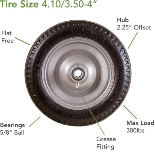 Marathon 4 in. D X 10.3 in. D 300 lb. cap. Offset Hand Truck Tire Polyurethane 1 pk