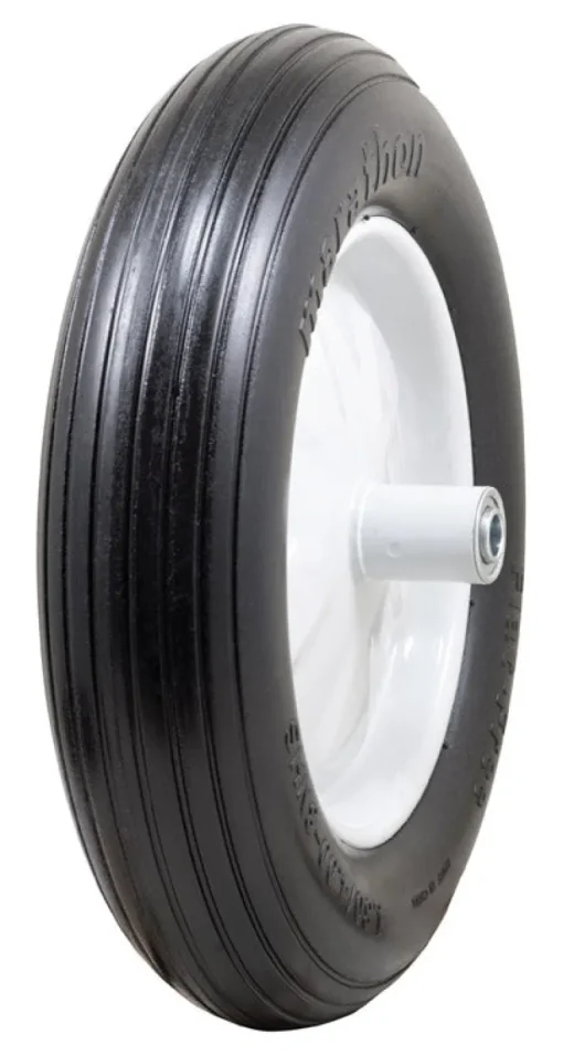 Marathon Ribbed Tread Polyurethane 500 lbs. Capacity Wheelbarrow Tire for 15.5 Dia. in. Wheel