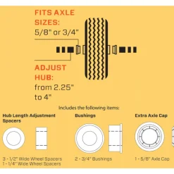 Marathon Universal Fit 4 in. D X 10 in. D 300 lb. cap. Offset Hand Truck Tire Rubber 1 pk