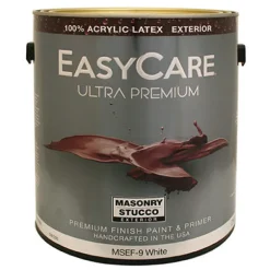 Masonry & Stucco Paint, Flat White, 1-Gallon (Pack of 2)