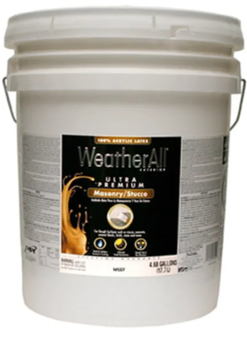 Masonry & Stucco Paint, Pastel Base Flat, 5-Gals.