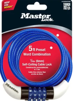 Master Lock 1/4 in. D X 60 in. L Vinyl Coated Steel Locking Cable