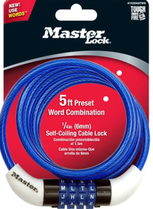 Master Lock 1/4 in. D X 60 in. L Vinyl Coated Steel Locking Cable