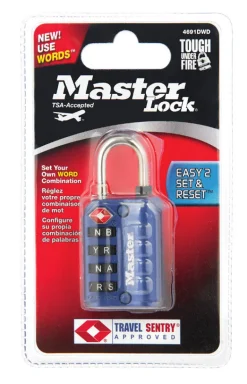 Master Lock 1-5/32 in. H X 1 3/8 in. W Steel 4-Dial Combination Luggage Lock