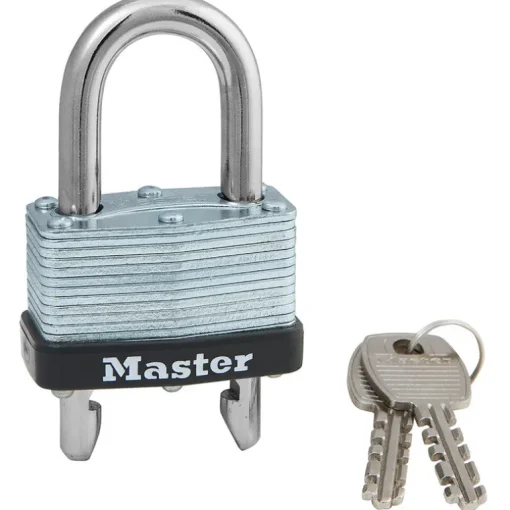 Master Lock 1-3/32 in. H X 1-1/32 in. W X 1-3/4 in. L Laminated Steel Warded Locking Warded Padlock