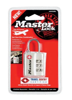 Master Lock 1-5/16 in. H X 3/8 in. W X 1-3/16 in. L Metal 3-Dial Combination Luggage Lock