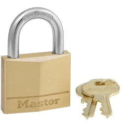 Master Lock 1-1/4 in. H X 5/16 in. W X 1-9/16 in. L Brass 4-Pin Cylinder Exterior Padlock