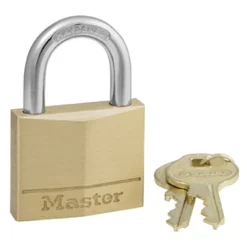 Master Lock 1-1/4 in. H X 5/16 in. W X 1-9/16 in. L Brass 4-Pin Cylinder Exterior Padlock