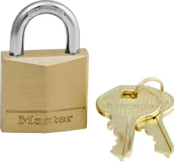 Master Lock 1 in. H X 5/16 in. W X 1-3/16 in. L Brass 4-Pin Cylinder Exterior Padlock