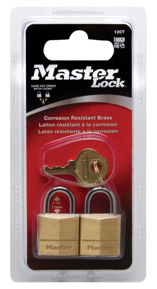 Master Lock 3/4 in. H X 7/16 in. W X 3/4 in. L Brass Pin Cylinder Exterior Padlock