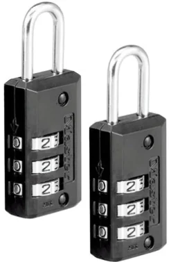 Master Lock 1-1/2 in. H X 1/2 in. W X 1-3/16 in. L Steel 3-Dial Combination Luggage Lock
