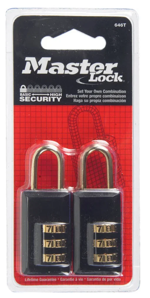 Master Lock 1-1/2 in. H X 1/2 in. W X 1-3/16 in. L Steel 3-Dial Combination Luggage Lock