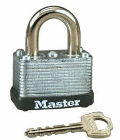 Master Lock 15/16 in. H x 13/16 in. W x 1-1/2 in. L Laminated Steel Warded Locking Padlock 1 pk (Pack of 4)
