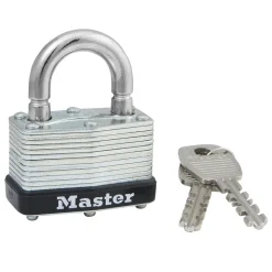 Master Lock 1-1/16 in. H x 1 in. W x 1-3/4 in. L Laminated Steel Warded Locking Padlock 1 pk Keyed Alike (Pack of 12)