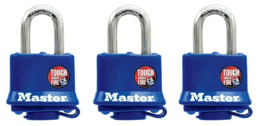 Master Lock 2-3/16 in. H X 2-1/2 in. W Steel Dual Ball Bearing Locking Weather-Resistant Padlock