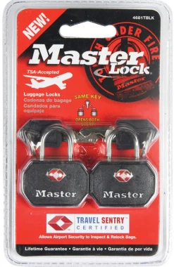 Master Lock 15/16 in. H X 5/8 in. W X 1-1/4 in. L Vinyl Covered Steel Pin Tumbler Luggage Lock